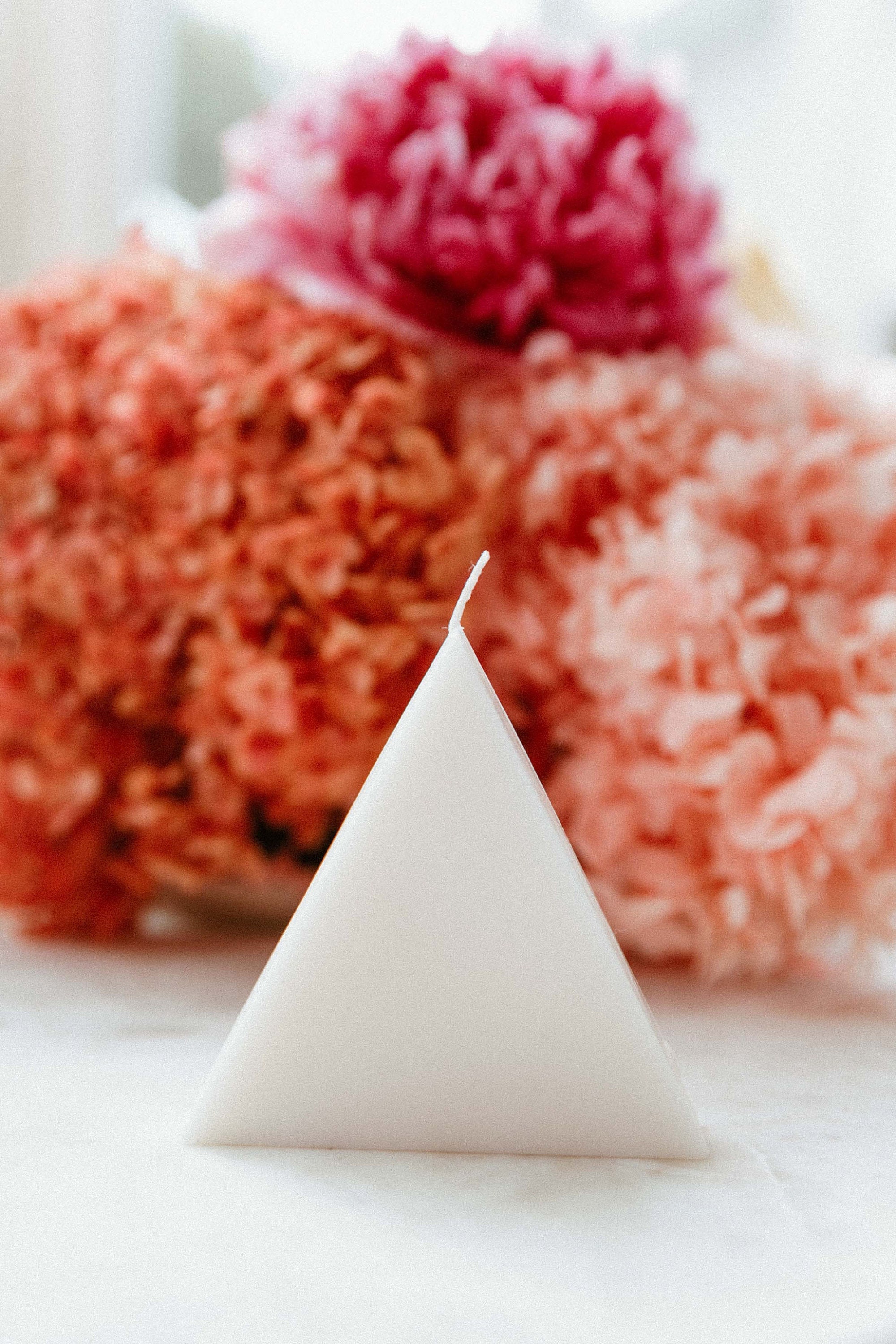 The Triangle Candle Geometric Pillar Candle Home Decor Etsy