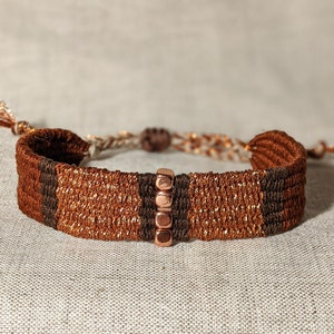 Handwoven Fabric Bracelet, Minimalist woven Bracelet, Tapestry Boho Accessory, Textile Weaving jewelry, Gift for woman / her / mother