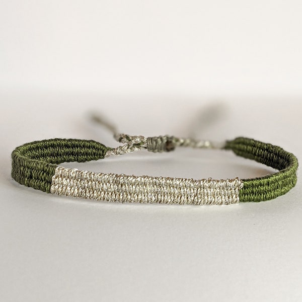 Handwoven Bracelet, Minimalist String Bracelet, Woven Boho Jewelry, Fabric Bracelet, Textile jewelry, Gifts for man and woman, Weaving