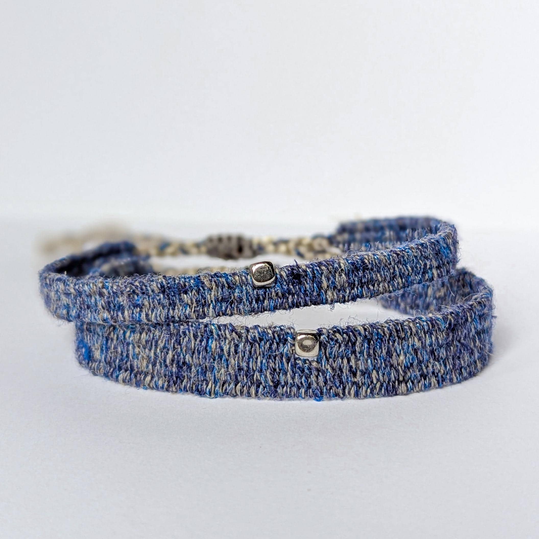 Couples Matching Bracelet, Wedding Anniversary Gift for Husband, Wife, Boyfriend, Linen Hand Woven Fabric Textile Minimalist String Jewelry