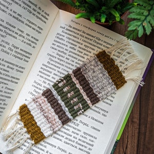 Woven Bookmark, Gift for Bookworm, Mini Woven Tapestry
