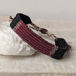 Handwoven Minimalist Textile Bracelet, Fabric Woven Jewelry, Wristband, Thank You Gift, Best Friend Gifts, Wedding Anniversary Gift For Wife
