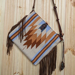 Fringe Crossbody Bag, Western Fringe Crossbody Purse, Bohemian fringe bag, Boho purse, Saddle Blanket Bag, Aztec Bag, Kilim Bag, Woven Bag