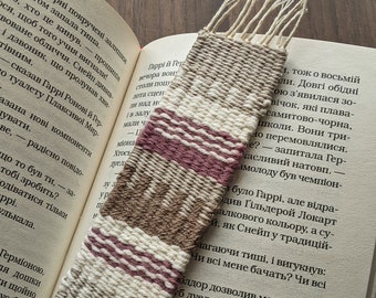 Woven Bookmark, Gift for Bookworm, Mini Woven Tapestry