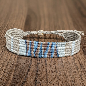 Linen  Fabric Handwoven Bracelet, Minimalist Textile Bracelet, Best Friend Long Distance Gifts, Wife, Husband Anniversary Thank You Gift