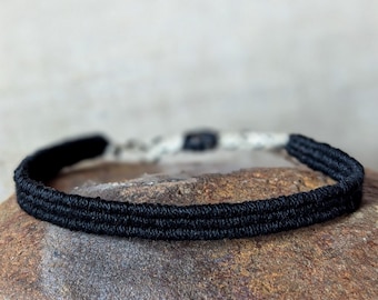 Couples Matching Bracelet, Wedding Anniversary Gift for Husband, Wife, Boyfriend, Linen Hand Woven Fabric Textile Minimalist String Jewelry