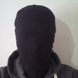 Plain black full head mask