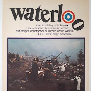 Póster original de la película checoslovaca Waterloo de la década de 1970