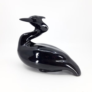 Miroslav Smutny Porcelain Grebe Figurine Jihokera Czechoslovakia 1960s