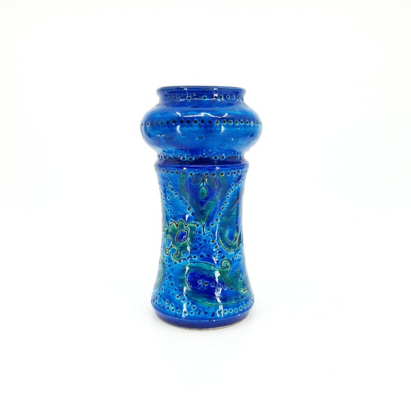 Mid-Century Italian Bitossi Aldo Londi Rimini Blue Vase