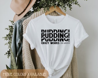 Camiseta gráfica "Pudding!" de Supernatural - Camiseta para fans de Dean y Sam Winchester - Camiseta de Supernatural - Regalo de Supernatural - Serie de TV Supernatural