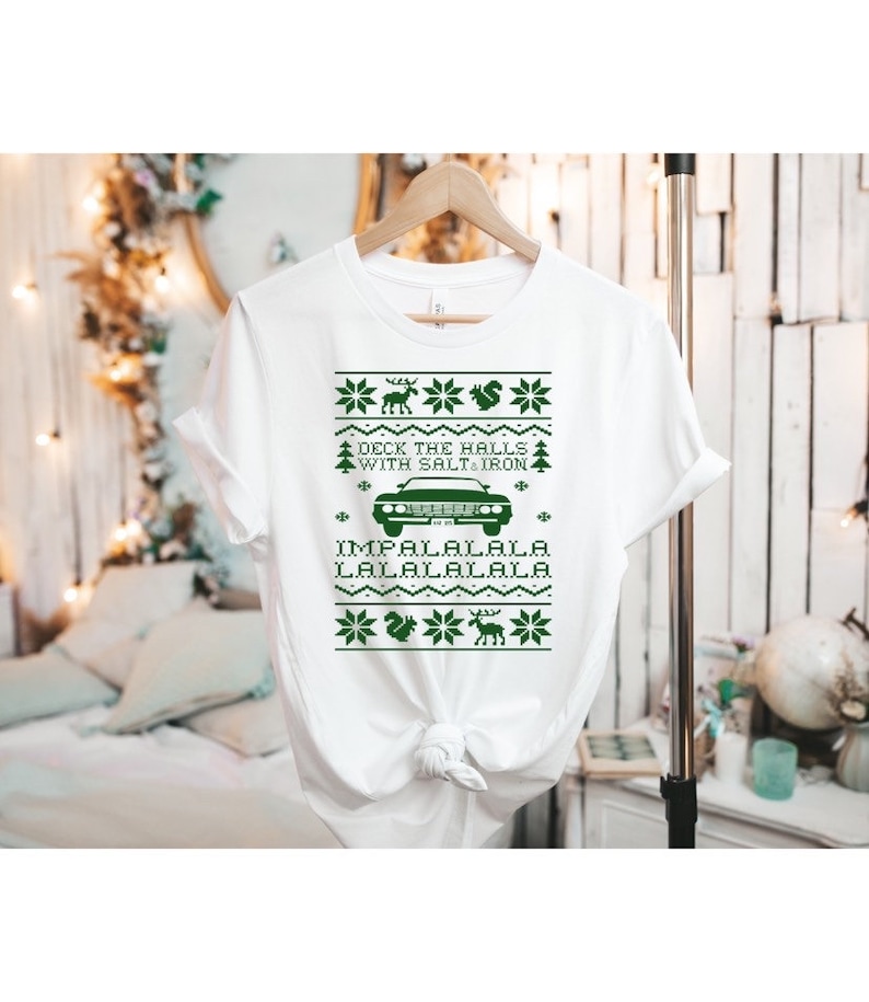 Camiseta sobrenatural / Camisetas sobrenaturales / Camiseta navideña sobrenatural / Suéter navideño feo / Camiseta navideña sobrenatural / Camiseta navideña imagen 3