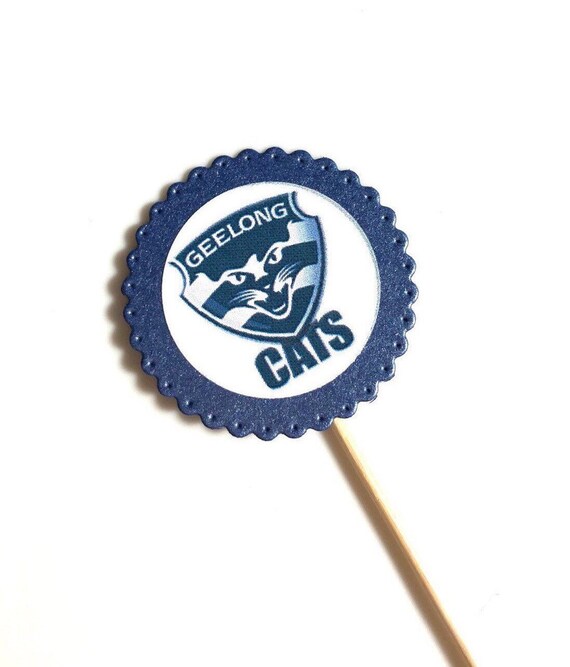 AFL Cupcake Toppers Geelong Cupcake Toppers Football Cake Etsy