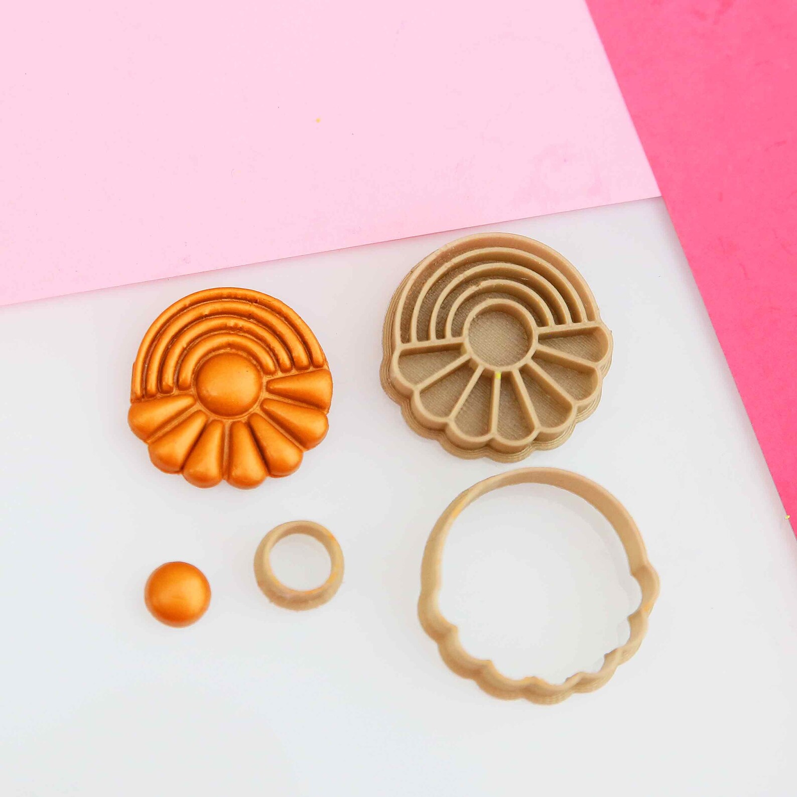 Polymer Clay Stamp Cutter Shapes Rainbow Plus Daisy Stamp Etsy