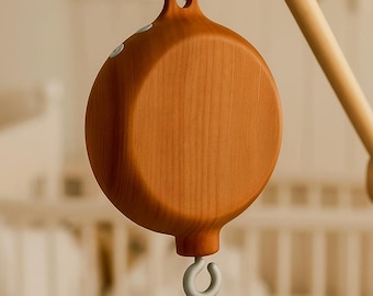 Boîte à musique pour bébé mobile couleur bois, 35 berceuses, moteur rotatif pour berceau