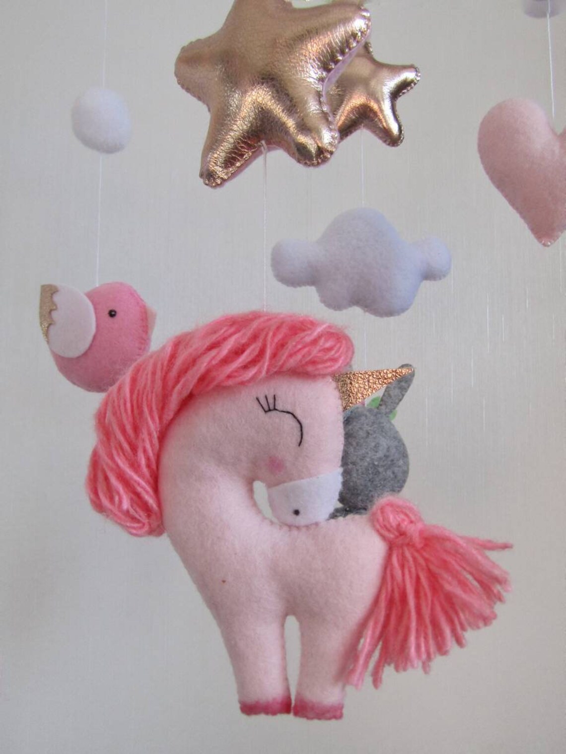Baby girl crib mobile. Animal cot mobile for nursery decor. Etsy
