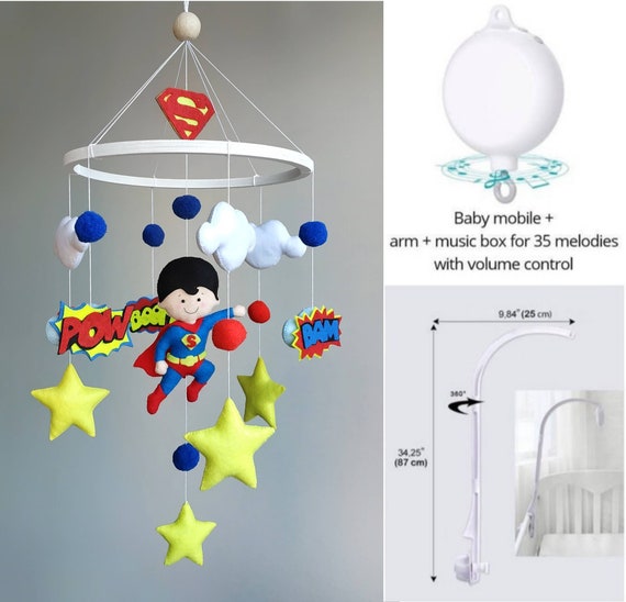 Super Heroes Crib Mobile Hanging Mobile With Superman Cot Etsy