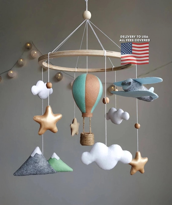 Mobile Bébé Carillons Avec Boules De Feutre - Bunny - Décoration De