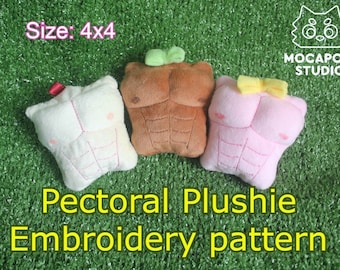 Sewing pattern PDF Pectoral Plushie ITH Embroidery pattern