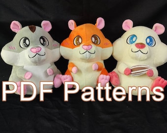 Naaipatroon PDF Hamster Hamster Konijn knaagdier Schattige knuffel Handgemaakte Gif Schattige knuffel