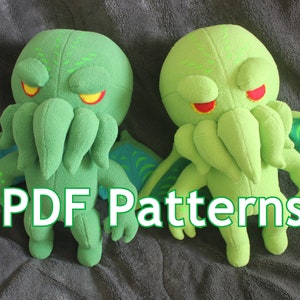 Cthulhu Pattern plush toy sewing pattern PDF