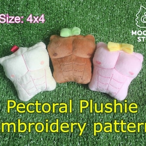 Sewing pattern PDF Pectoral Plushie ITH Embroidery pattern