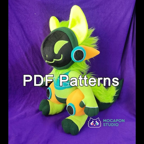 Protogen Furry Fursuits Plushie Cute Pattern plush toy patrón de costura de felpa PDF