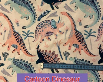 Fun and cute cartoon Dinosaur cotton fabric