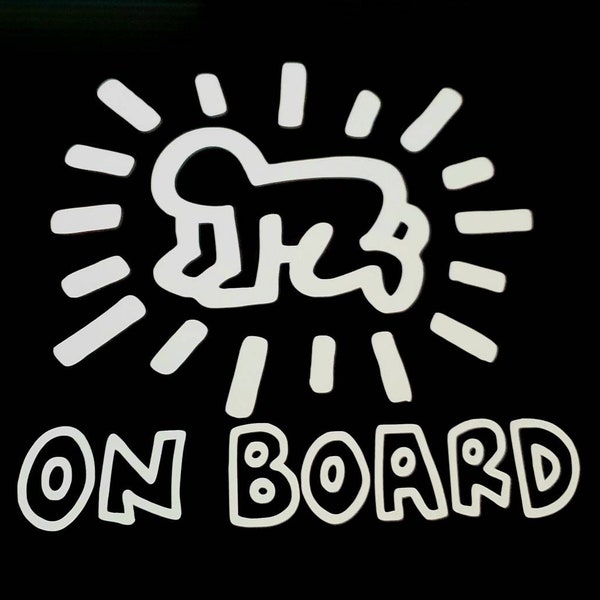 Baby on Board/Radiant Baby/Keith Haring/Bumper Sticker/New Baby/New York Art/pop art/graffiti/Vinyl Decal/Vinyl Sticker/Baby Decal