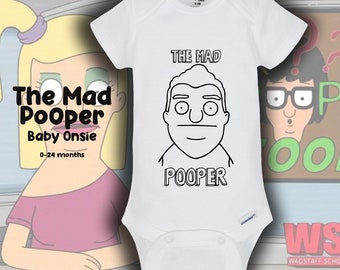 The Mad Pooper/Baby Onesie/Bobs Burgers/Zeke/poop Onesie/Bobs Burgers Onesie/funny Baby Onesie/baby shower gift