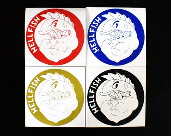 The Flying Hellfish Sticker. Flying Hellfish sticker from The Simpsons. Hellfish vinyl sticker. 5.5 x 5.5 inches. You choose color.