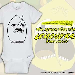 Adventure Time/Baby Onesie/Lemongrab/Unacceptable/adventure time Baby Onesie/unisex baby/jake and finn/funny onesie/baby shower gift