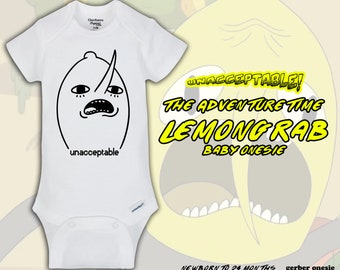 Adventure Time/Baby Onesie/Lemongrab/Unacceptable/adventure time Baby Onesie/unisex baby/jake and finn/funny onesie/baby shower gift