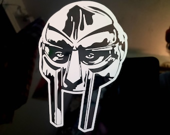 MF Doom/Vinyl Decal/Metal Fingers/Hip Hop/Dr Doom/Madvillainy/Skateboard Stickers/Laptop Stickers/Vinyl Sticker/Gladiator Mask/Gladiator