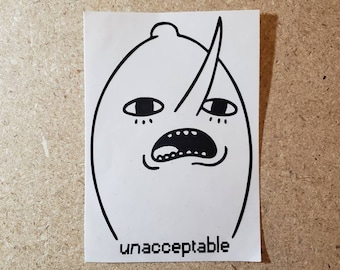 The Lemongrab Unacceptable Vinyl Decal/Earl of Lemongrab/vinyl sticker/vinyl decal/adventure time/laptop stickers/skateboard stickers