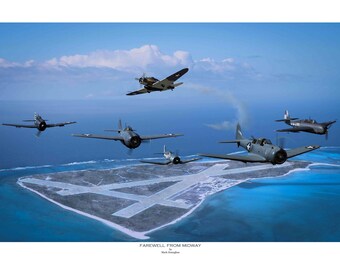 WW2 USN - Farewell from Midway (A3 size)