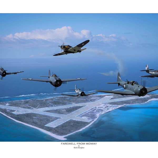 WW2 USN - Farewell from Midway (A3 size)