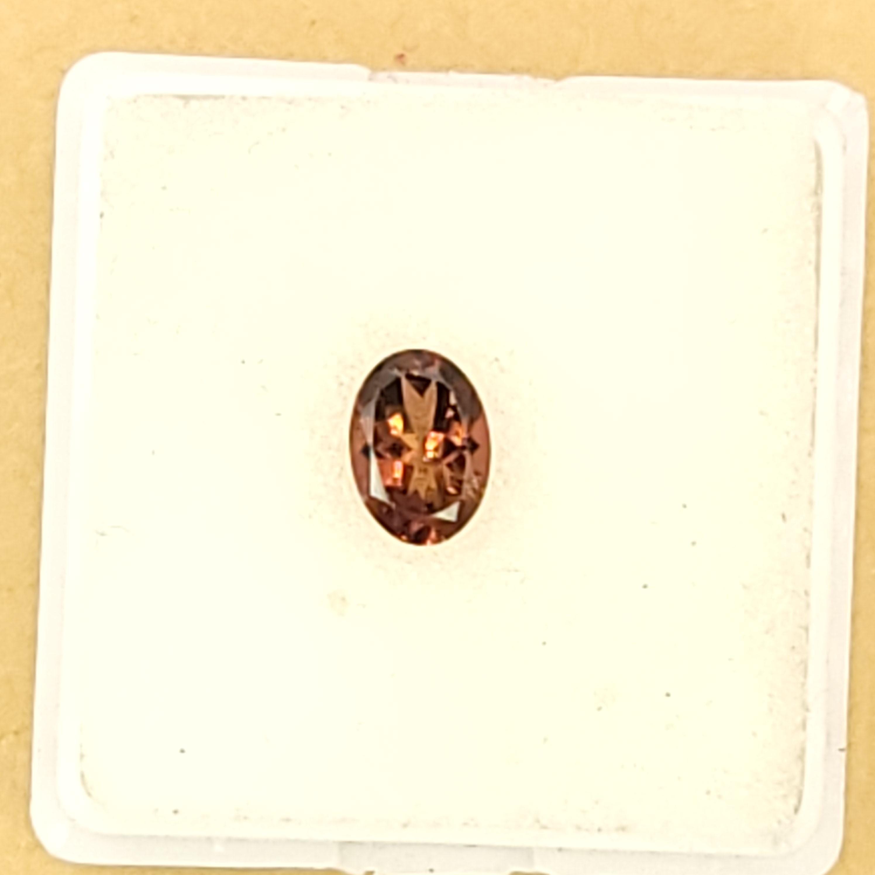 LOOSE GEMSTONE- Natural Rhodolite Garnet, Oval Cut, 7x5mm, 0.60 carat, Pink Orange Color, January Birthstone