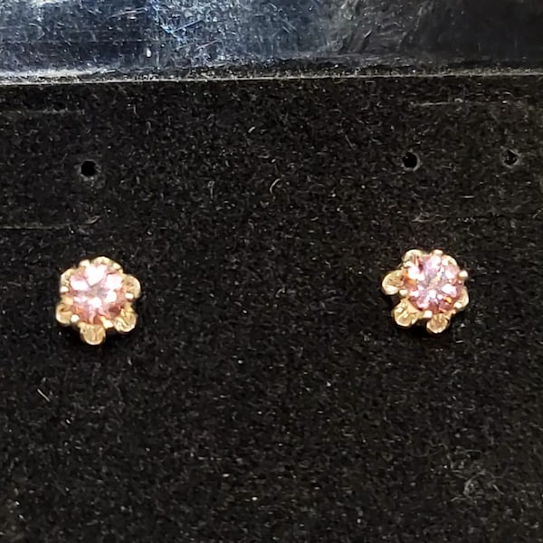 Bordeaux Garnet Rounds in Sterling Silver Buttercup Stud Earrings, .40ct 4mm