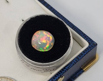 LOOSE GEMSTONE-High Dome Natural Ethiopian Opal with Massive Play of Color, Cushion-shaped High-Domed Cabochon, 4 carats, 11.5x11x8mm