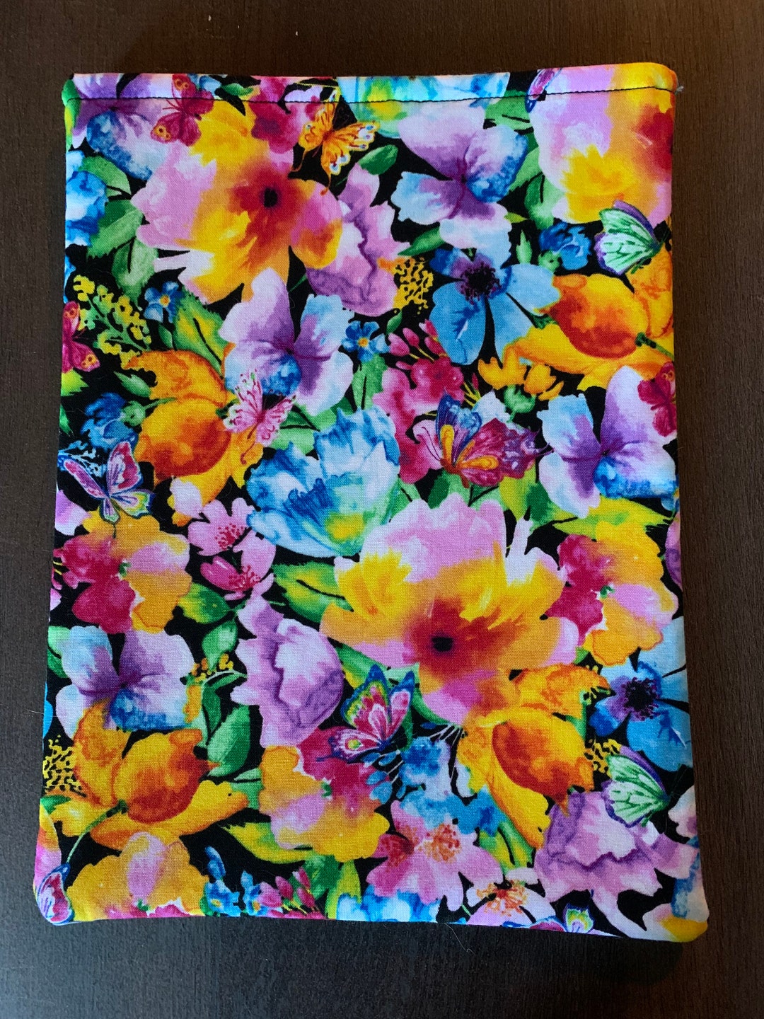 Vibrant Floral Book Sleeve - Etsy