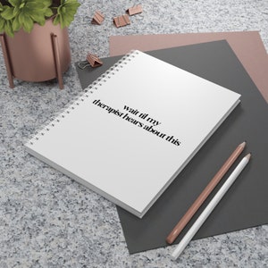 Lined Spiral Mental Health Journal, Notebook for Therapy Notes