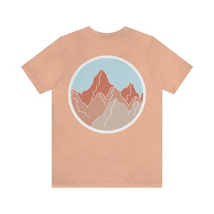 Pastel Mountains - Unisex Jersey Short Sleeve Tee, Women&#39;s Tees, Graphic Tee, T-Shirt, Cute, Adventure, Girly