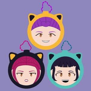 Kpop Demon Hunters Manjuu Plush Keychains