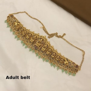 Matte Finish Vaddanam Waist Belt Kamarpatta Indian Waist Belt Temple Jewelry South Indian Wedding Jewelry Dance Bridal Jewelry set