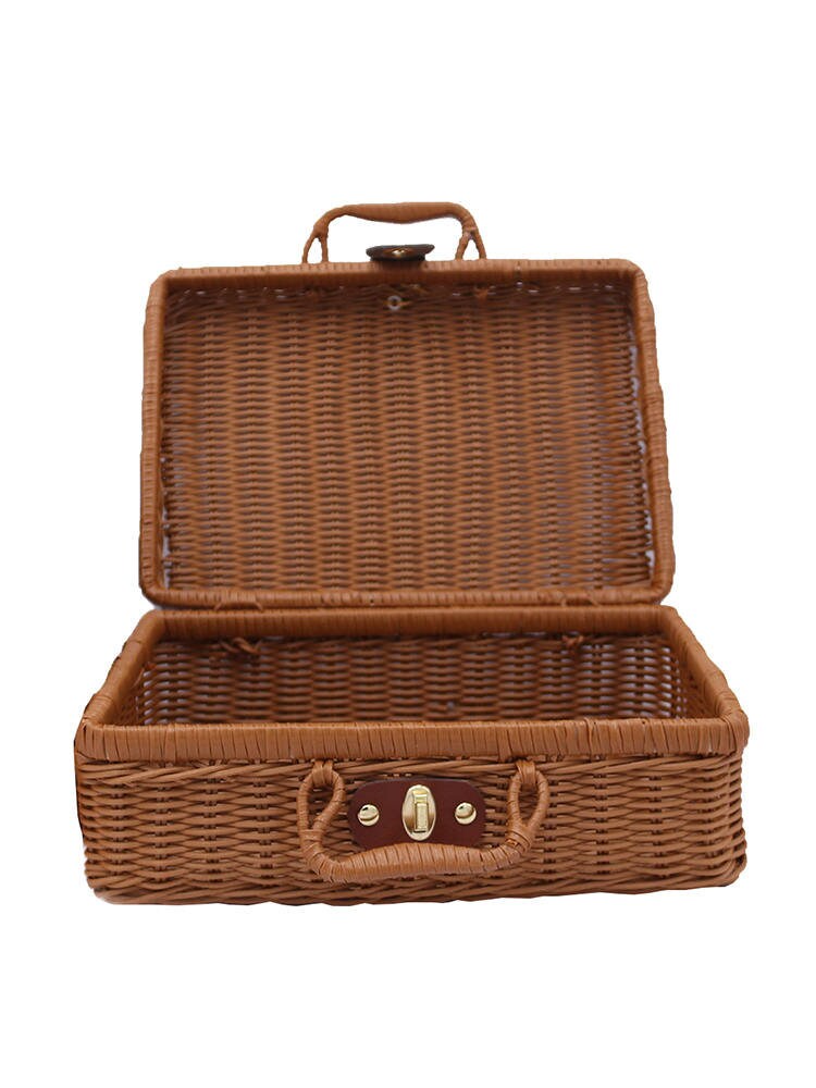 Handmade Vintage Suitcase Woven Storage Basket Rattan Storage Etsy