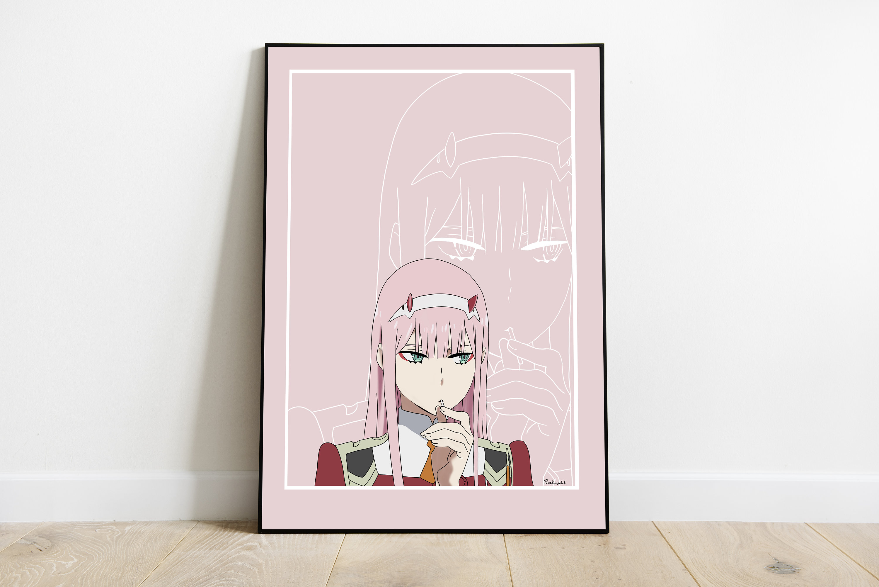  DCVH Anime Darling in The Franxx Hiro Zero Two Canvas Art Poer  and Wall Art Picture Print Modern Family Bedroom Der Poers 12x18h(30x45cm):  Posters & Prints