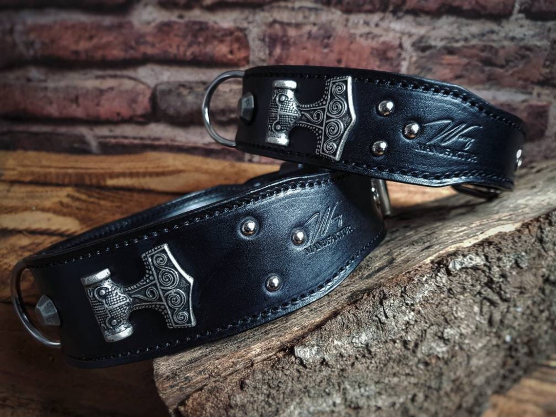 Leather Collar thor black / Collar / Dog Collar Etsy UK