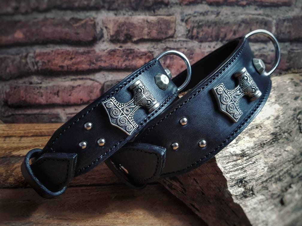 Leather Collar Thor black / Collar / Dog Collar Etsy