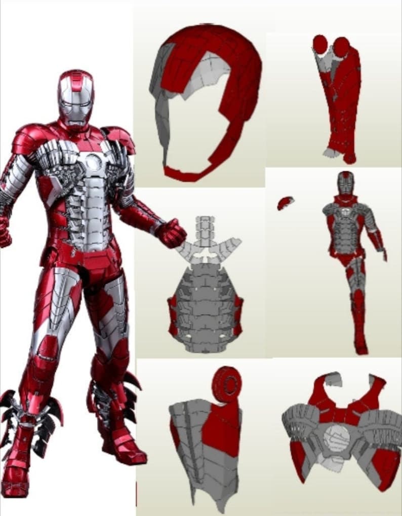 Pepakura Iron Man Mark 5 foam templates Etsy